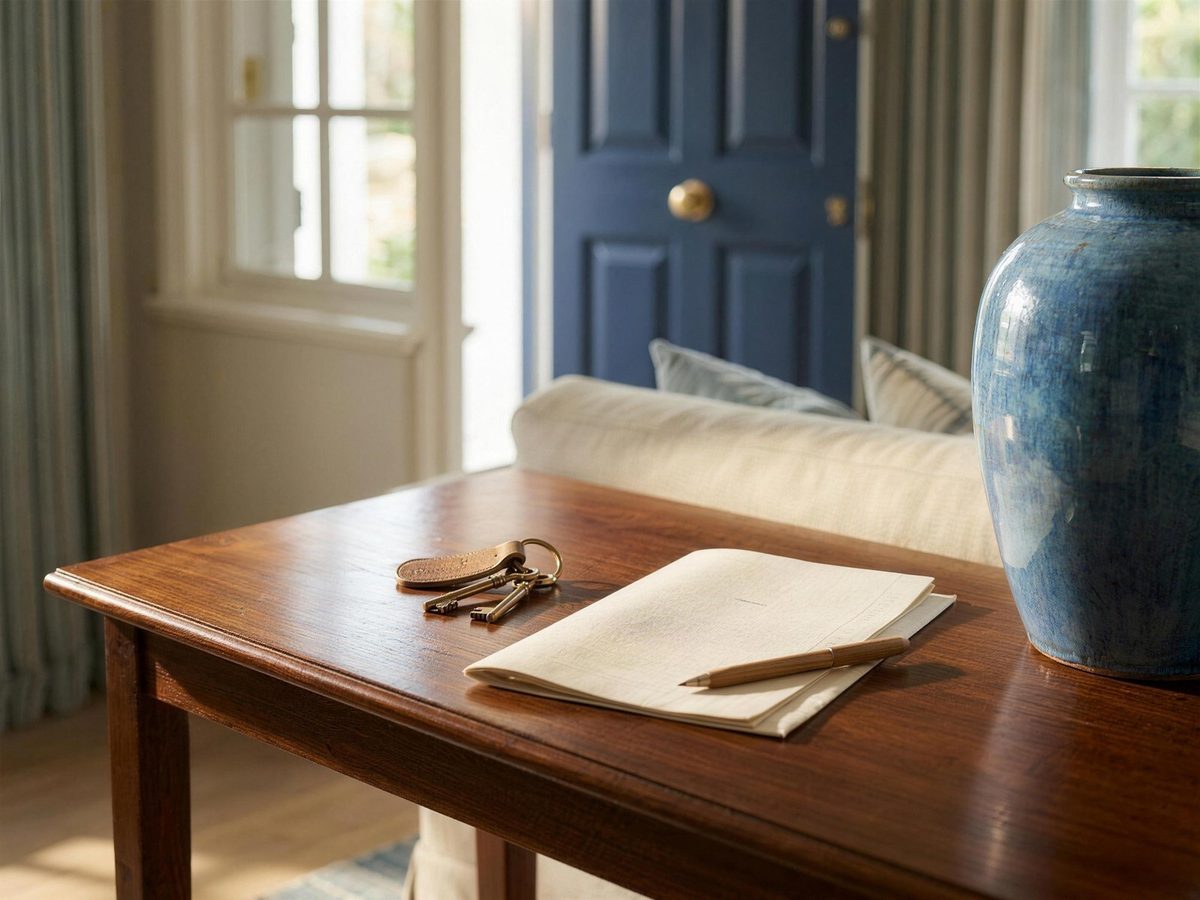 House keys and a contract on a table as a sale progresses